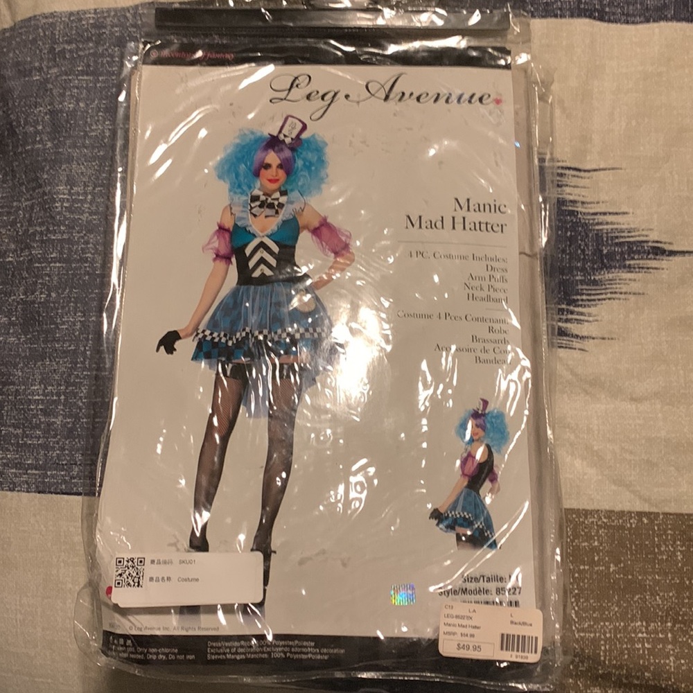 NIP Halloween Mad Hatter Ladies Adult Costume M/L